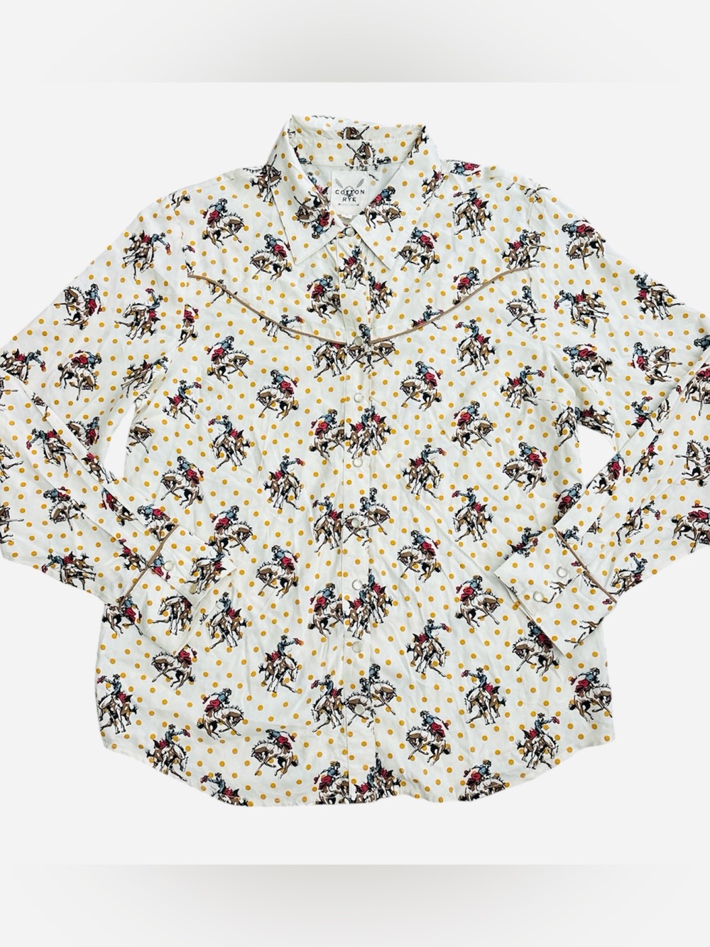 Cotton & Rye Buckaroo Betty long-sleeve shirt features a vintage-inspired Size L